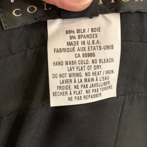 NICOLE MILLER Metallic Bronze/Black Silk Plunge Formal Gown - Picture 10 of 13